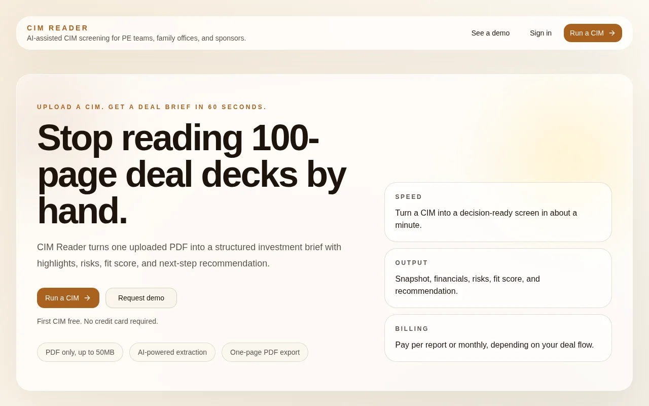 CIM Reader screenshot