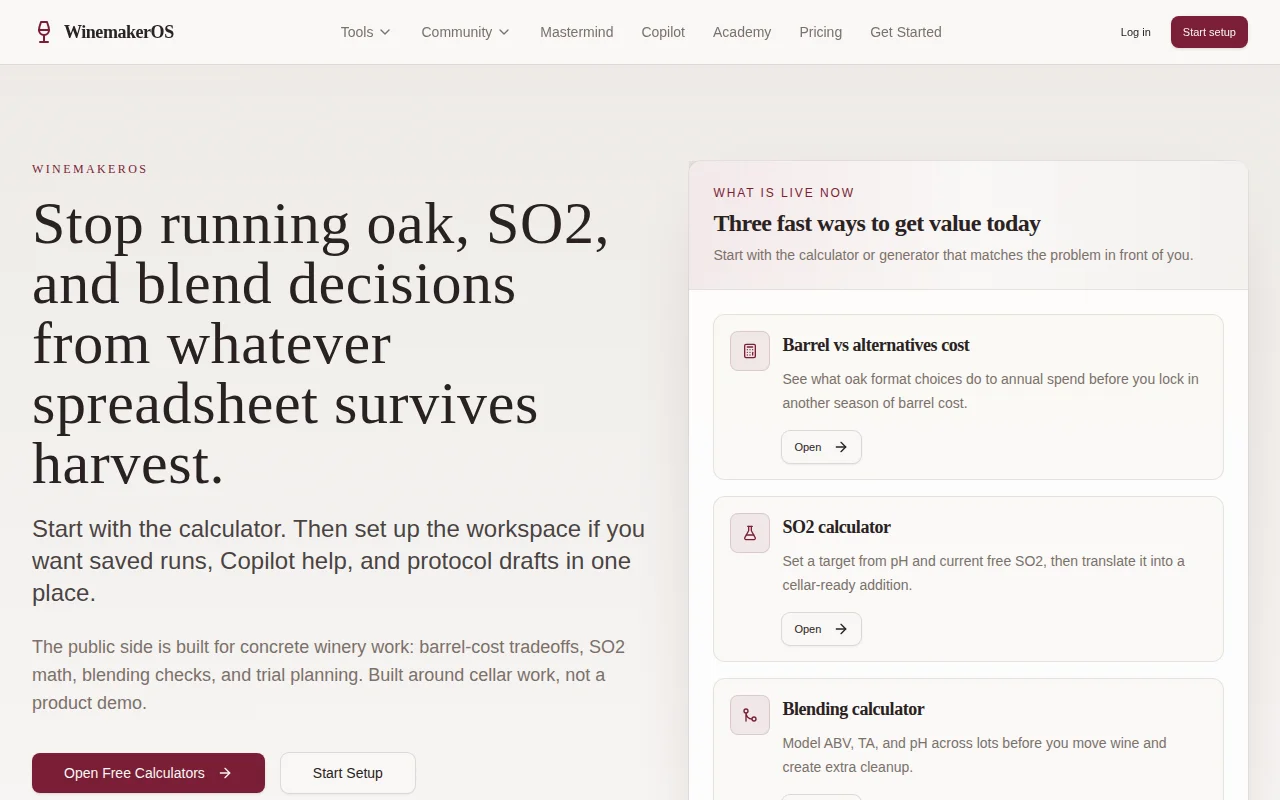WinemakerOS screenshot